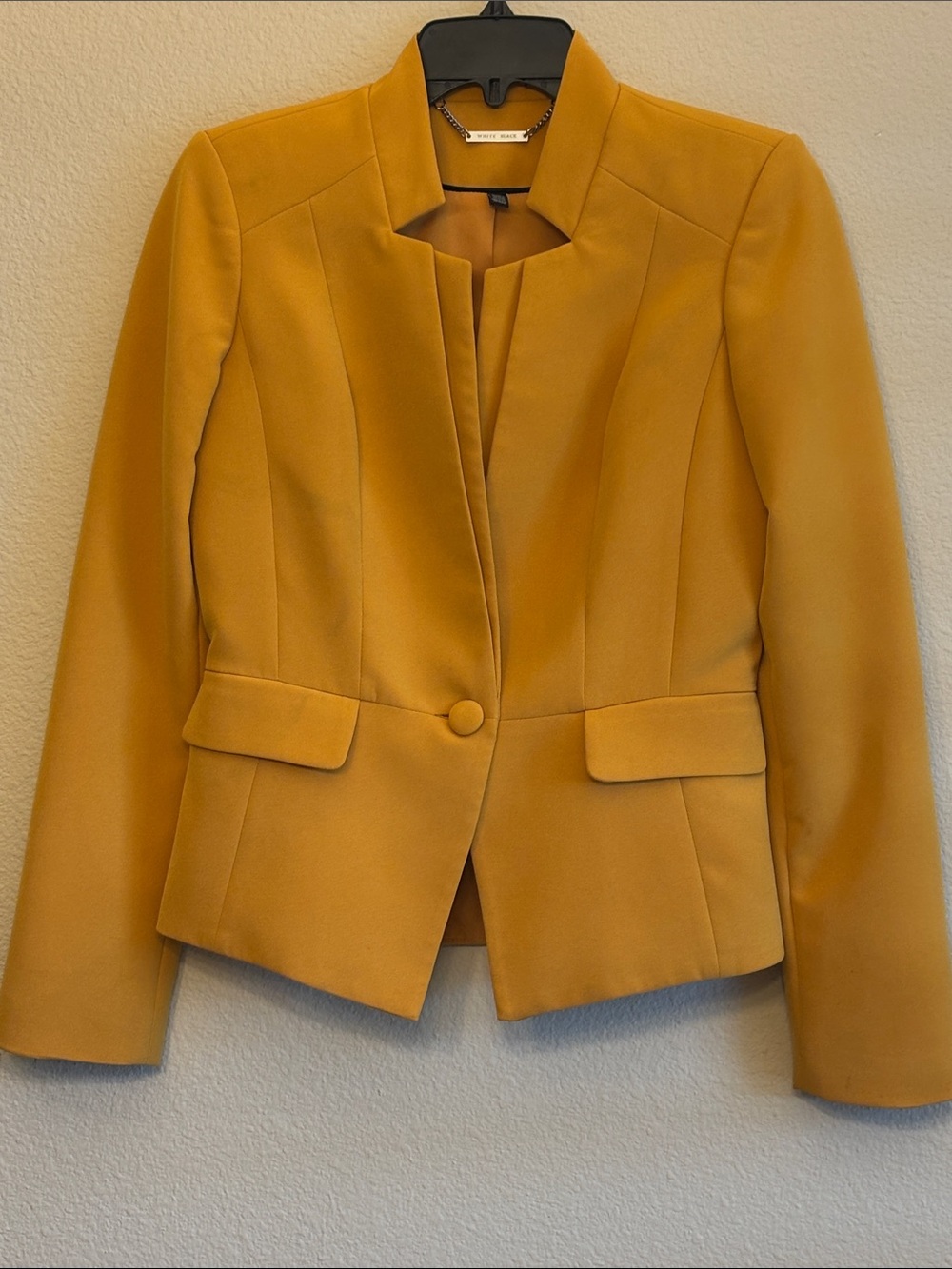White House Black Market Mustard Blazer with Single-Covered Button